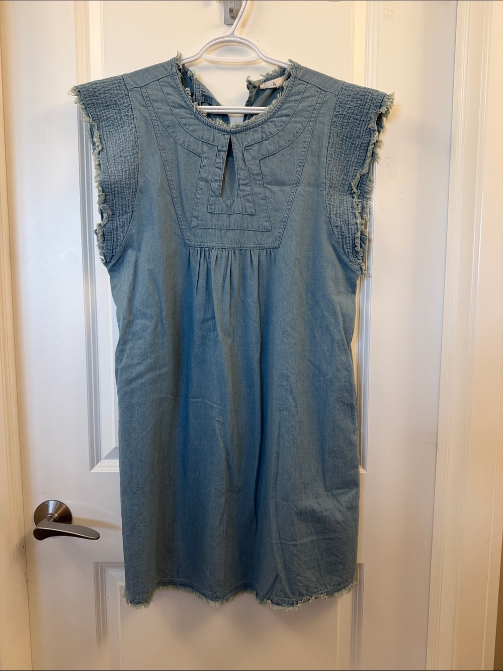 MELISSA NEPTON Light Blue Denim Sleeveless Shift Dress